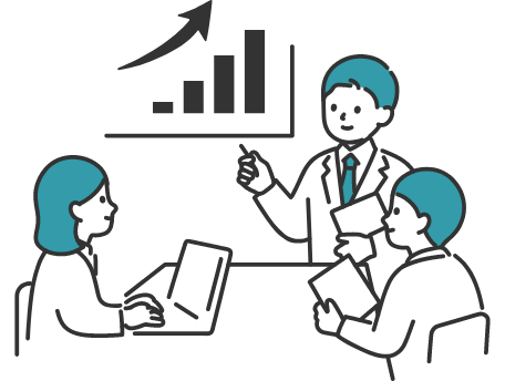 社内で話している様子